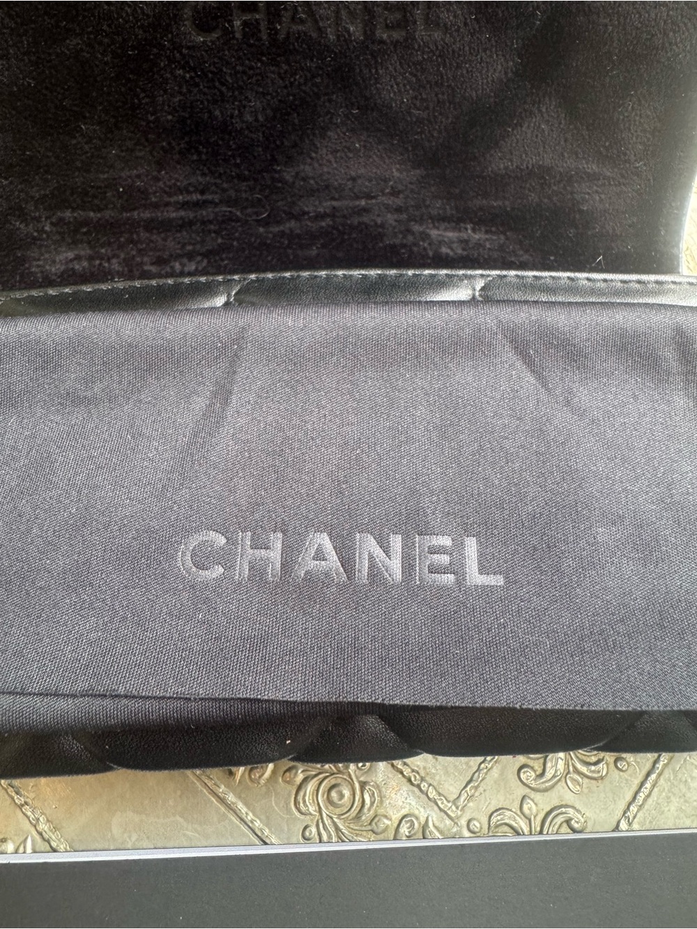 CHANEL Black Oversized Square 5435A Sunglasses with Gold CC Emblem - Picture 12 of 13